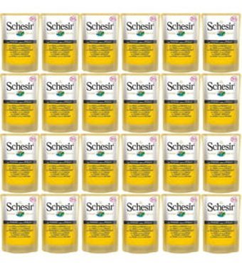 Schesir Yetişkin Tavuk-Ton Balığı Parça Etli Yaş Kedi Maması 24x100 gr