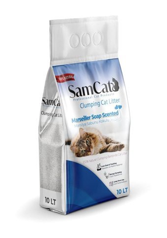Sancat Marsilya Sabunu Kokulu Topaklanan İnce Taneli Bentonit Kedi Kumu 10 lt