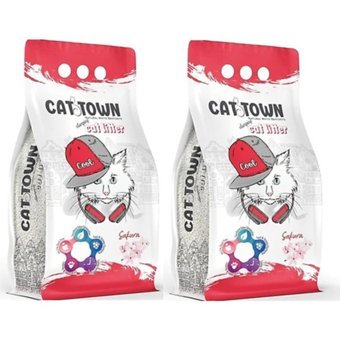 Cat Town Kiraz Çiçeği Kokulu Topaklanan İnce Taneli Bentonit Kedi Kumu 2x10 lt