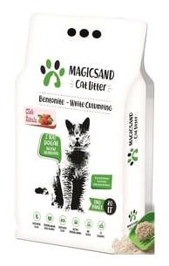 Magicsand Elma kokulu Topaklanan İnce Taneli Bentonit Kedi Kumu 20 lt