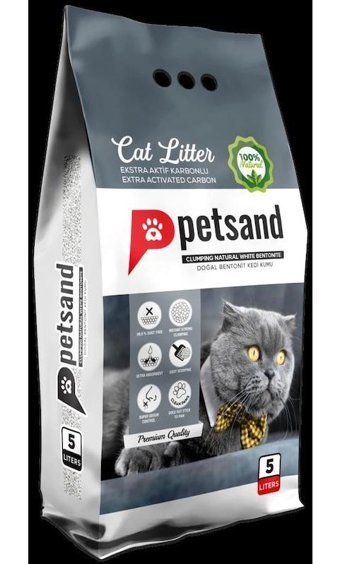 Petsand Topaklanan İnce Taneli Bentonit Kedi Kumu 5 lt