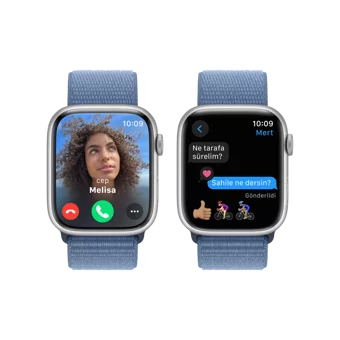 Apple Watch S9  41 mm Örgü Kordon Kare Unisex Akıllı Saat Mavi