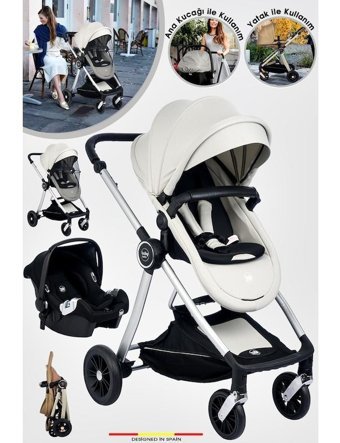 Baby Home Eos Çift Yönlü Katlanabilir Tek Elle Kapanan 360 Derece Dönen Tam Yatar Travel Sistem Bebek Arabası