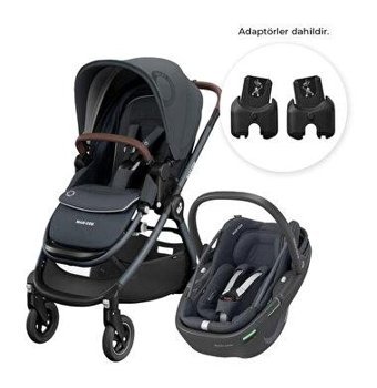 Maxi-Cosi Adorra2-Coral Çift Yönlü Katlanabilir Tek Elle Kapanan 360 Derece Dönen Tam Yatar Travel Sistem Bebek Arabası