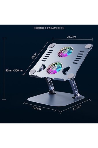 Hobimtek Katlanabilir Metal Dikey Ayarlanabilir Soğutuculu Taşınabilir RGB Laptop Standı