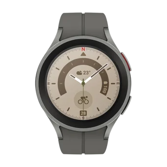 Samsung Galaxy Watch5 Pro 46.5 mm Silikon Kordon Yuvarlak Tansiyon Ölçen Unisex Akıllı Saat Gri