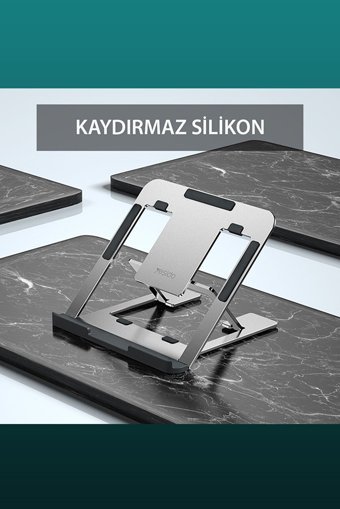 Fuchsia Katlanabilir Alüminyum Dikey Ayarlanabilir Taşınabilir Ayaklı Hareketli RGB Laptop Standı