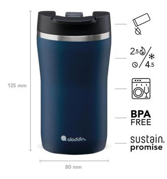 Aladdin Cafe Thermavac Paslanmaz Çelik 250 ml Outdoor Termos Mavi