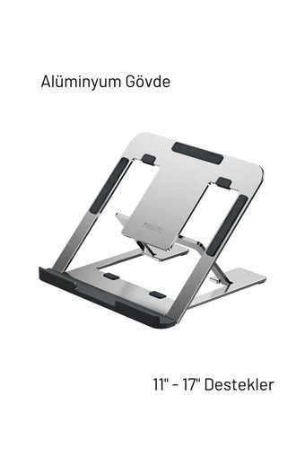 Fuchsia Katlanabilir Alüminyum Dikey Ayarlanabilir Taşınabilir Ayaklı Hareketli RGB Laptop Standı