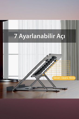 Fuchsia Katlanabilir Alüminyum Dikey Ayarlanabilir Taşınabilir Ayaklı Hareketli RGB Laptop Standı
