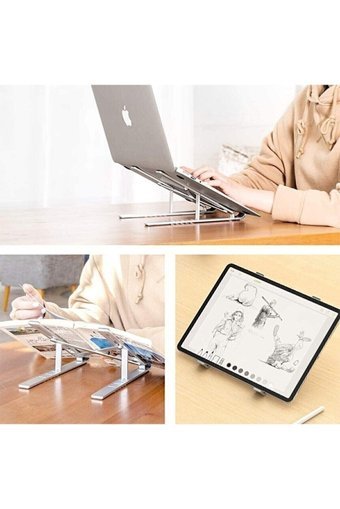 Resolut Katlanabilir Metal Dikey Ayarlanabilir Taşınabilir Ayaklı Hareketli Laptop Standı