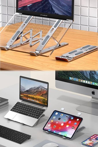 Utelips Katlanabilir Alüminyum Dikey Ayarlanabilir Taşınabilir Ayaklı Hareketli Laptop Standı