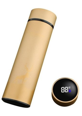 Alibee Lcd Ekran Paslanmaz Çelik 500 ml Outdoor Termos Sarı