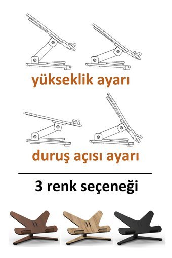 Merhaba Mobilya Ahşap Ayarlanabilir Taşınabilir Laptop Standı