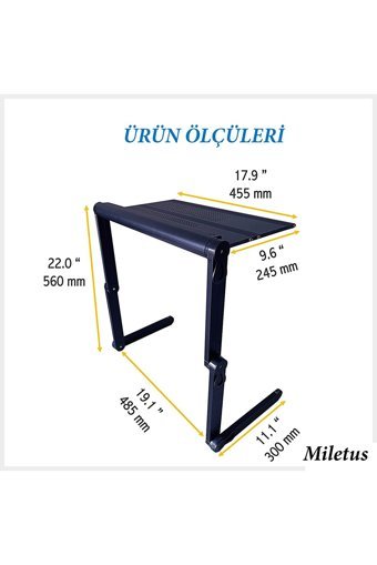 Miletus Metal Soğutuculu Taşınabilir RGB Laptop Standı