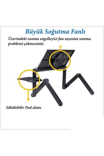 Miletus Metal Soğutuculu Taşınabilir RGB Laptop Standı