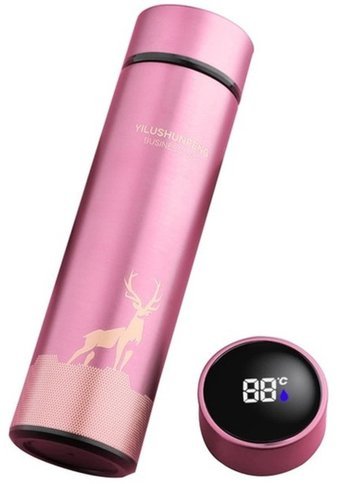 Xcj Digital Paslanmaz Çelik 500 ml Outdoor Termos Pembe