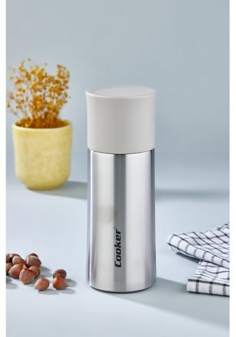 Cooker Çift Kat Paslanmaz Çelik 0.3 lt Outdoor Termos Krem