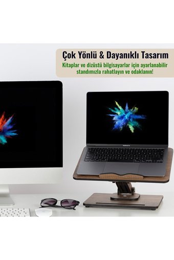 Vigo Wood Ahşap Taşınabilir Laptop Standı