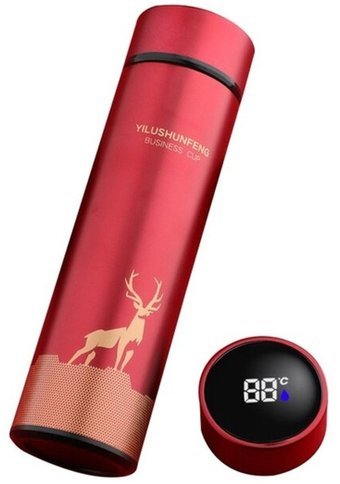 Alibee Lcd Ekran Paslanmaz Çelik 500 ml Outdoor Termos Kırmızı