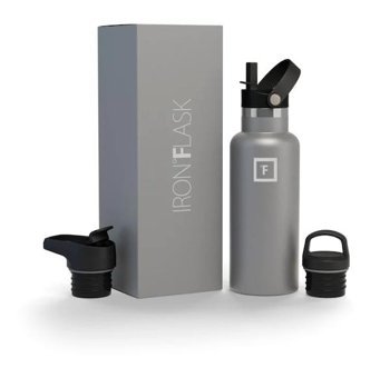 Iron Flask 3 Farklı Kapaklı Çelik 0.48 lt Outdoor Termos Gri