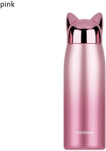 Alibee Sevimli Kedi Paslanmaz Çelik 0.3 lt Outdoor Termos Pembe