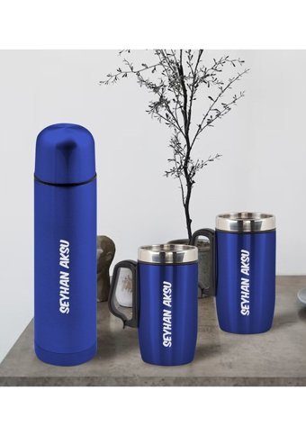 Bk Gift Kişiye Özel Paslanmaz Çelik 0.5 lt Outdoor Termos Mavi