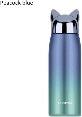Alibee Sevimli Kedi Paslanmaz Çelik 0.3 lt Outdoor Termos Mavi