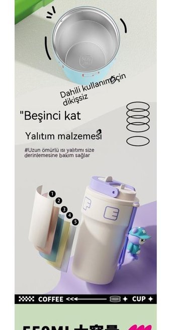 Summer Love Paslanmaz Çelik 0.55 lt Outdoor Termos Mor