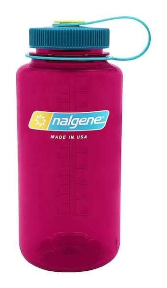 Nalgene Wide Mount Tritan Plastik 1 lt Outdoor Termos Koyu Pembe