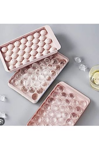 Lawrenceshop Yuvarlak Şekilli Plastik Kapaklı Şeffaf Buz Kalıbı