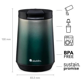 Aladdin Espresso Thermavac Paslanmaz Çelik 0.25 lt Outdoor Termos Yeşil