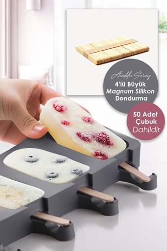 Anadolu Saray Çarşısı Dondurma Şekilli Silikon Renkli Buz Kalıbı