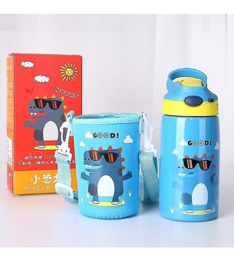 Alibee Sevimli Karikatür Paslanmaz Çelik 0.5 lt Outdoor Termos Mavi