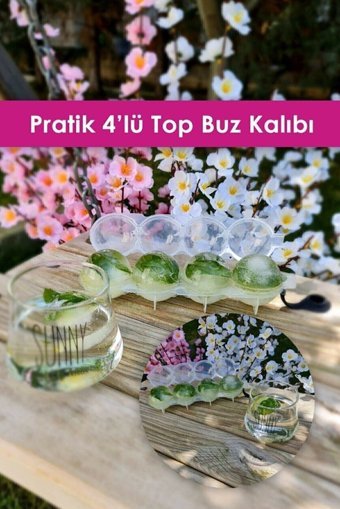 İndirimkap Yuvarlak Şekilli Plastik Kapaklı Renkli Buz Kalıbı