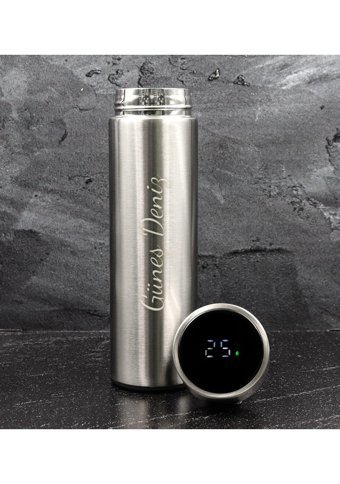 Hediye Vakti Kişiye Özel Paslanmaz Çelik 500 ml Outdoor Termos Gümüş