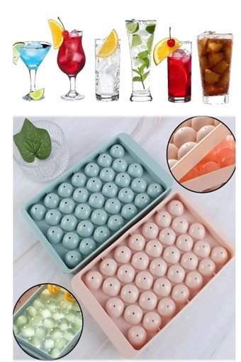 Vigentino Yuvarlak Şekilli Plastik Kapaklı Şeffaf Buz Kalıbı