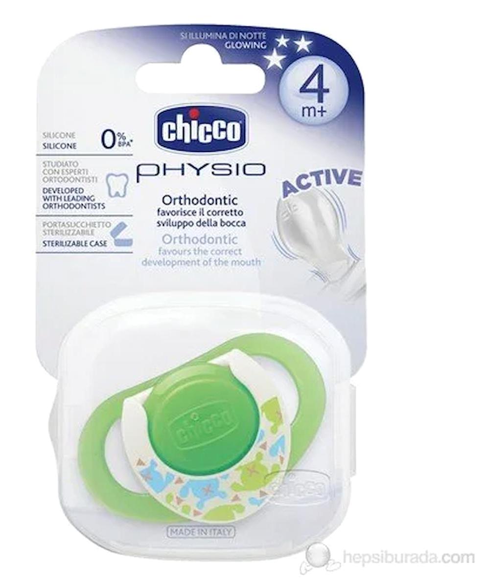 Chicco 4+ Ay Silikon Emzik Beyaz - Yeşil