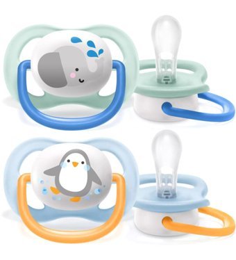Philips Ultra Air Animals 0-6 Ay Fosforlu Delikli Ortodontik Yenidoğan Kiraz Uçlu Silikon Emzik Çok Renkli