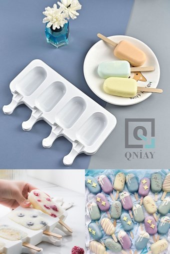 Gondol Dikdörtgen Şekilli Plastik Kapaklı Renkli Buz Kalıbı