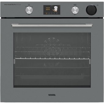 Vestel AF-97109 G 78 lt Buharlı Analog Ankastre Fırın Gri