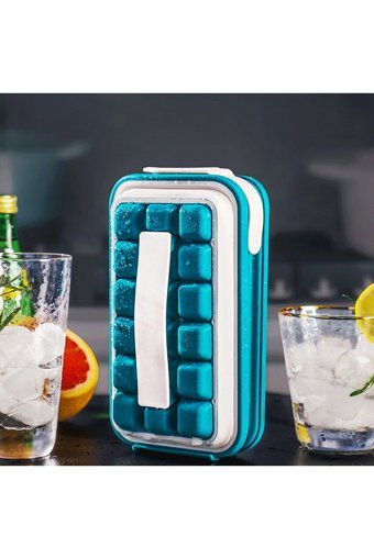 Kitchen Beauty Yuvarlak Şekilli Plastik Kapaklı Renkli Buz Kalıbı