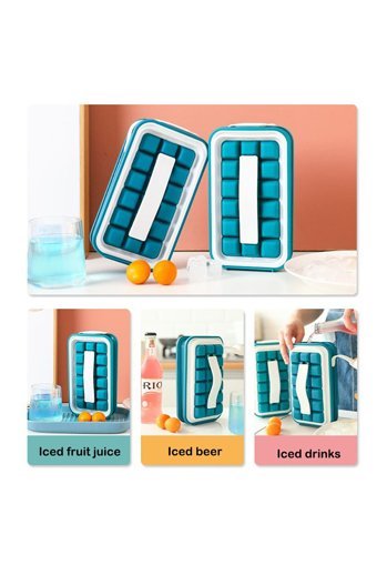 Kitchen Beauty Yuvarlak Şekilli Plastik Kapaklı Renkli Buz Kalıbı