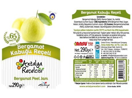 Antalya Reçelcisi Bergamot Reçeli 290 gr