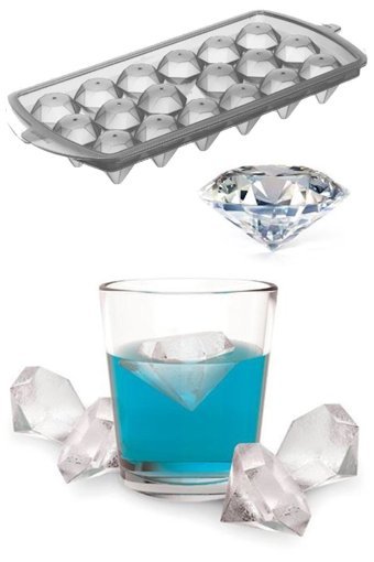 İndirimkap Kristal Şekilli Plastik Kapaklı Renkli Buz Kalıbı