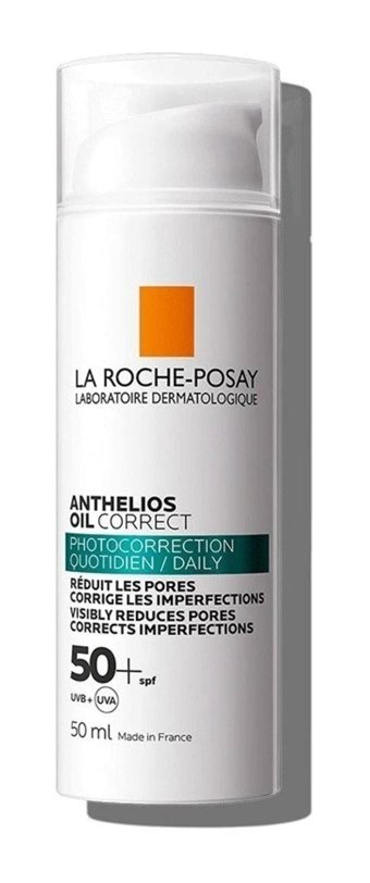 La Roche Posay Anthelios Oil Correct 50 Faktör İçin Leke Karşıtı Nemlendirici Yaşlanma Karşıtı Suya Dayanıklı Yüz ve Vücut Güneş Kremi 50 ml