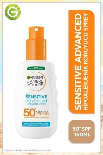 Garnier Ambre Solaire 50 Faktör İçin Nemlendirici Yağsız Suya Dayanıklı Yüz ve Vücut Güneş Kremi 150 ml