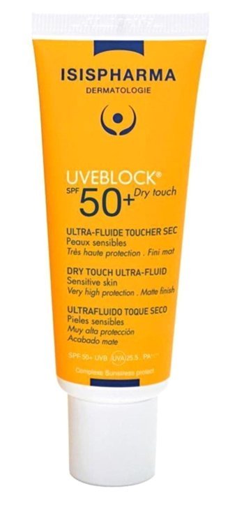 Isıspharma Uveblock Dry Touch 50 Faktör İçin Leke Karşıtı Nemlendirici Yaşlanma Karşıtı Yağsız Suya Dayanıklı Yüz ve Vücut Güneş Kremi 40 ml