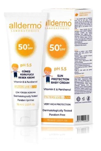 Alldermo 50 Faktör İçin Nemlendirici Yağsız Suya Dayanıklı Yüz ve Vücut Güneş Kremi 75 ml