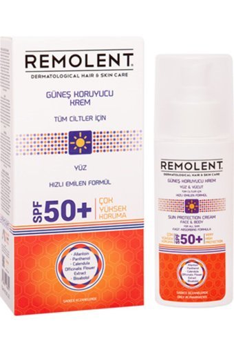 Remolent 50 Faktör Tüm Ciltler İçin Nemlendirici Suya Dayanıklı Yüz Güneş Kremi 75 ml